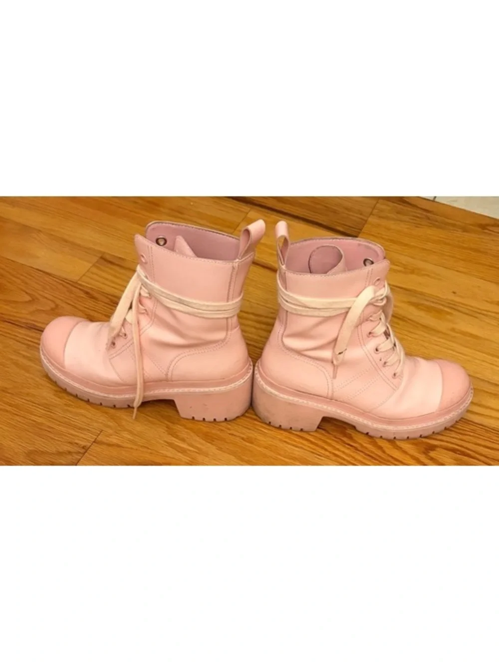 Marc Jacobs Pink Leather Combat Boots